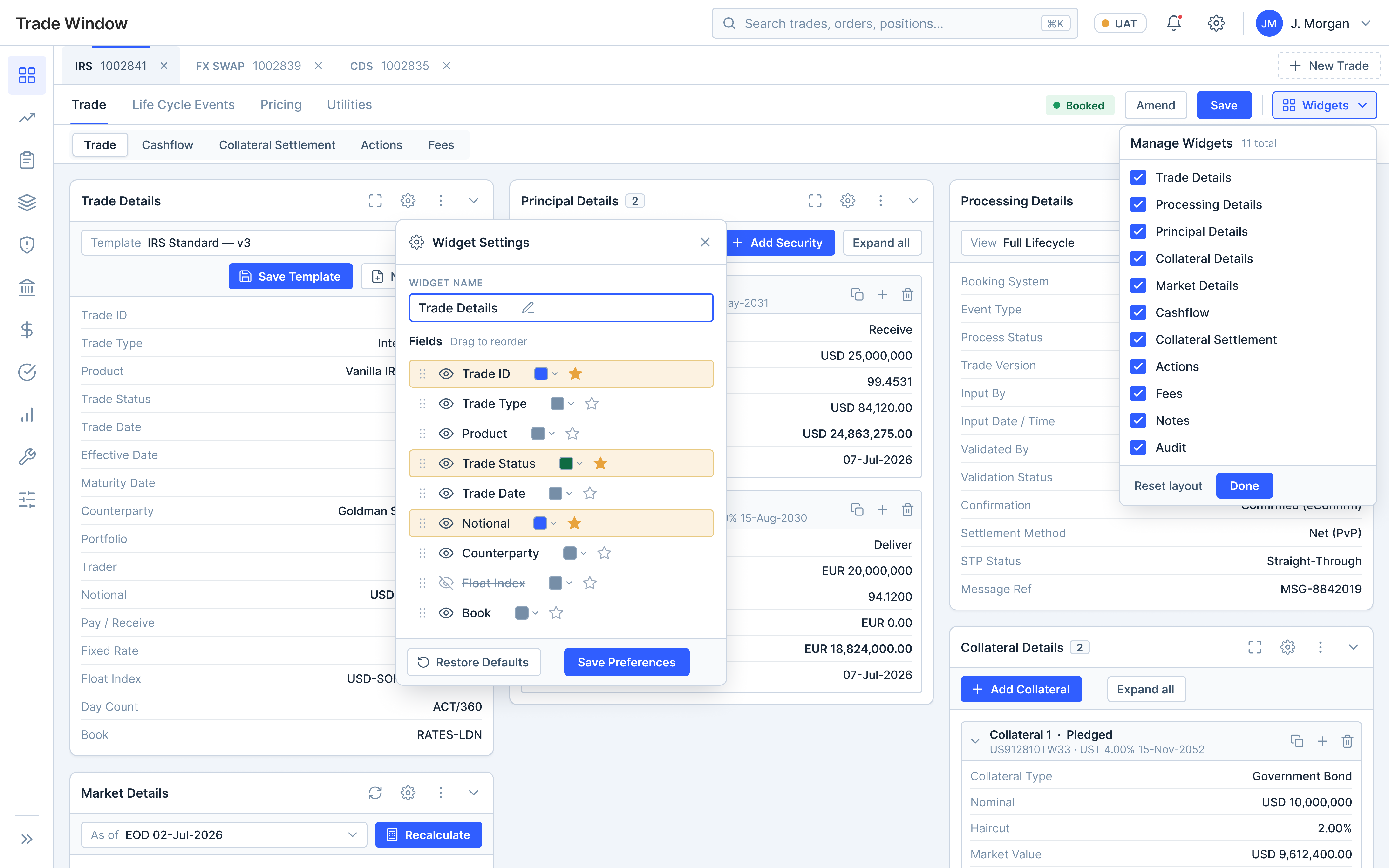 Widget controls design