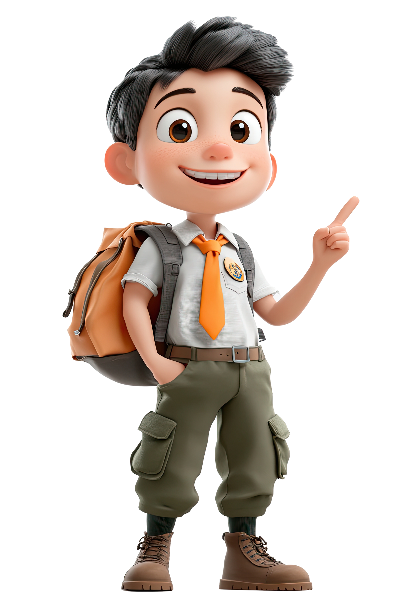 Scout with a backpack