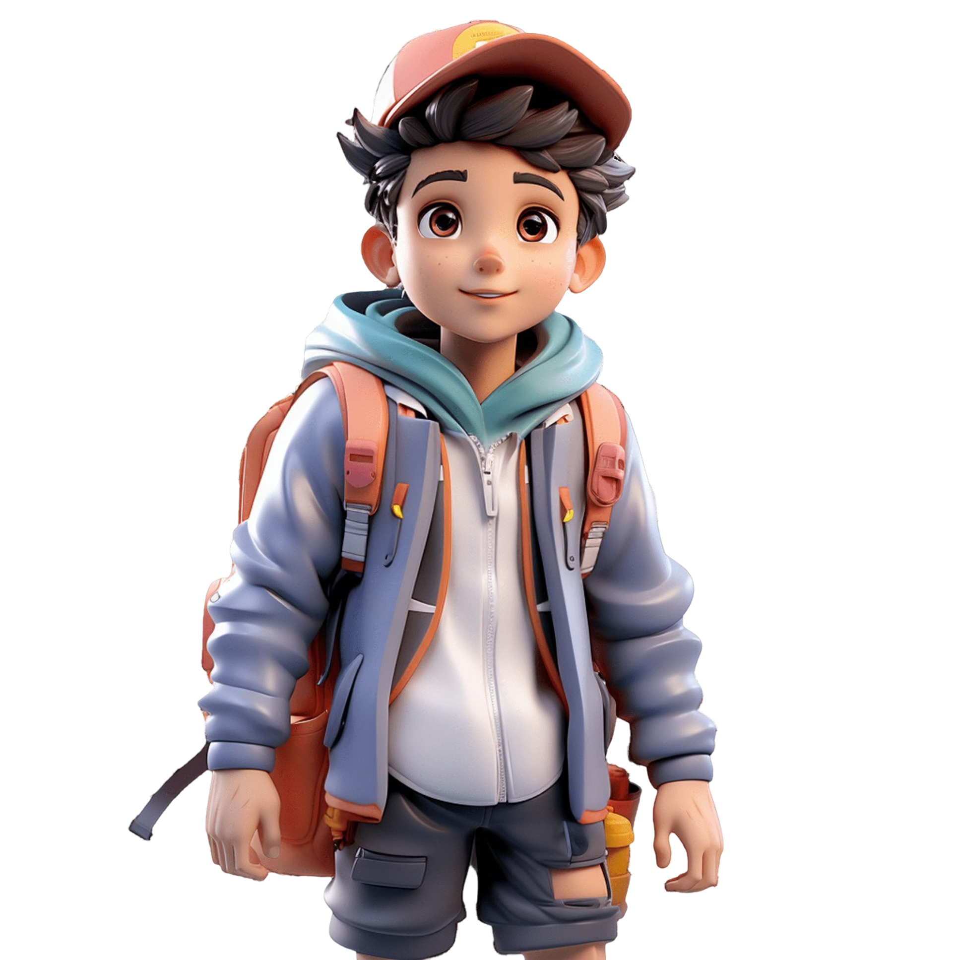 Student with cap and backpack
