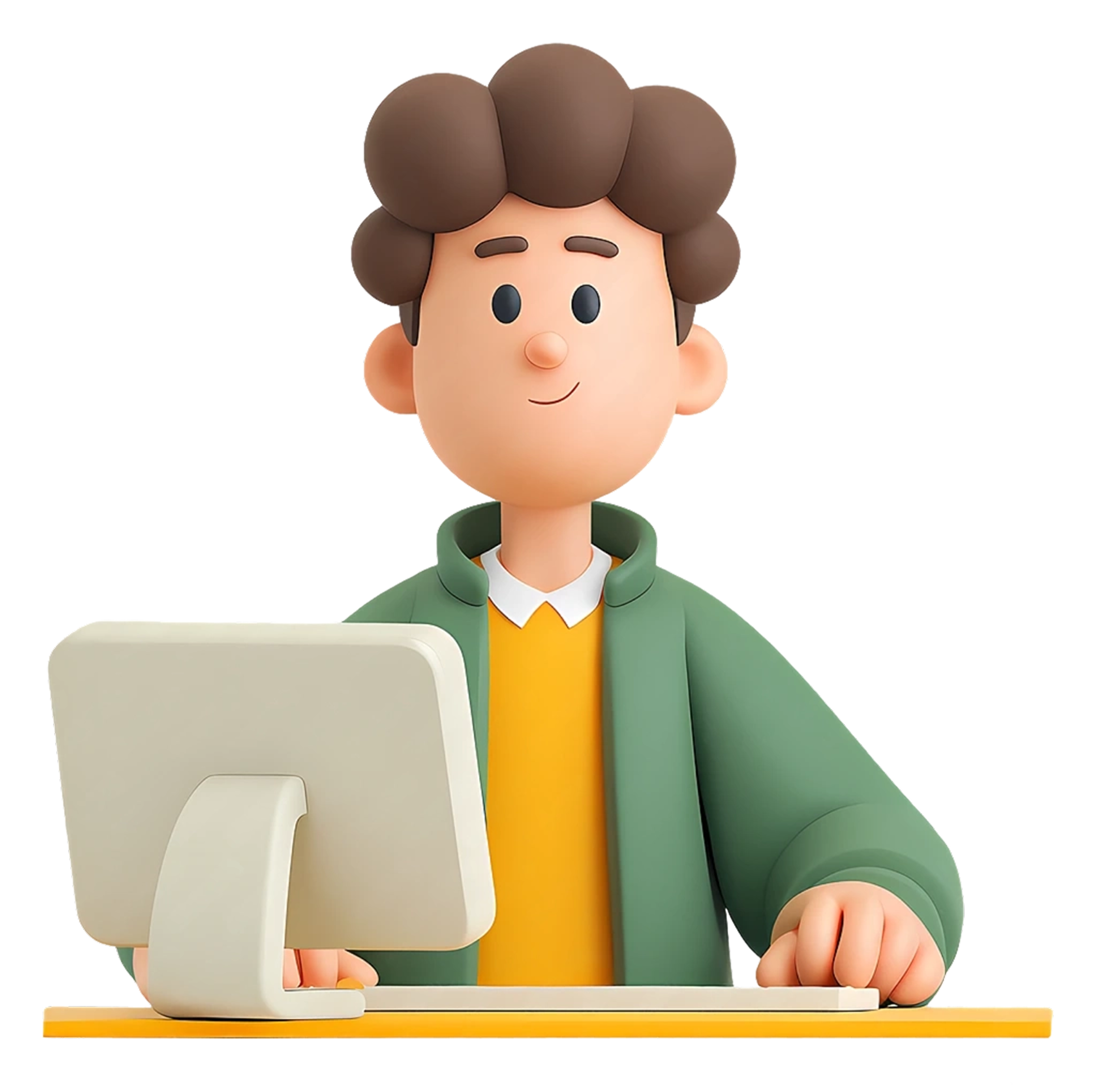 Designer at his first computer