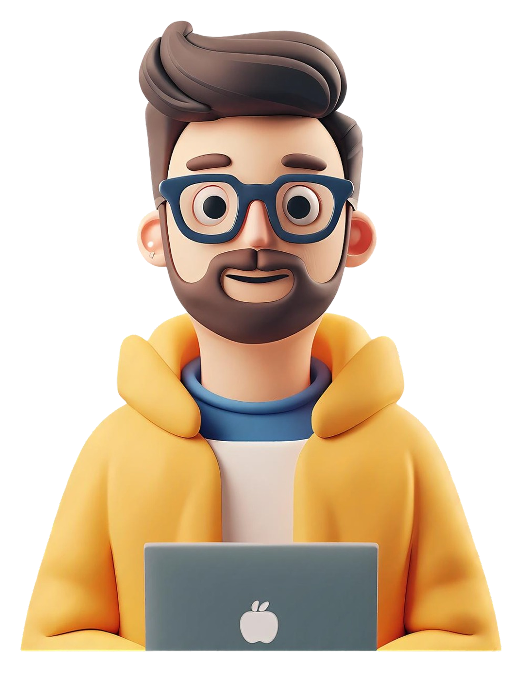 Senior designer with his MacBook