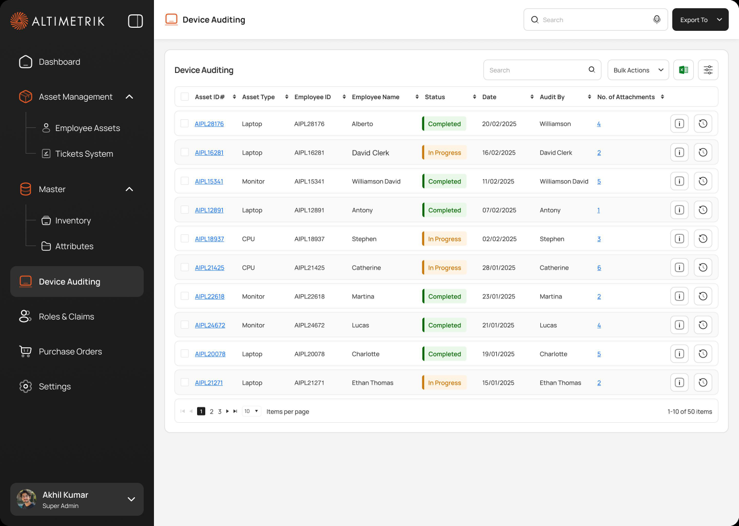 Device auditing