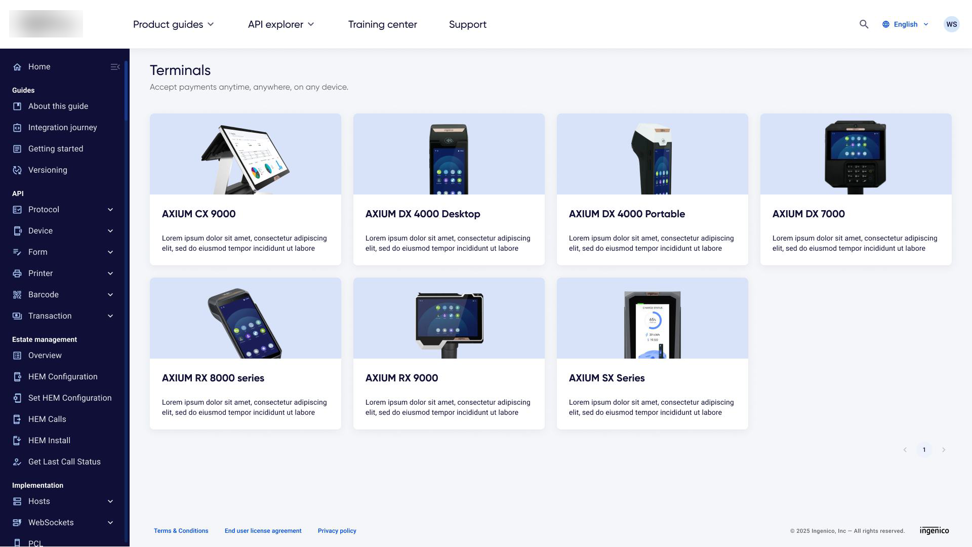 Product catalog