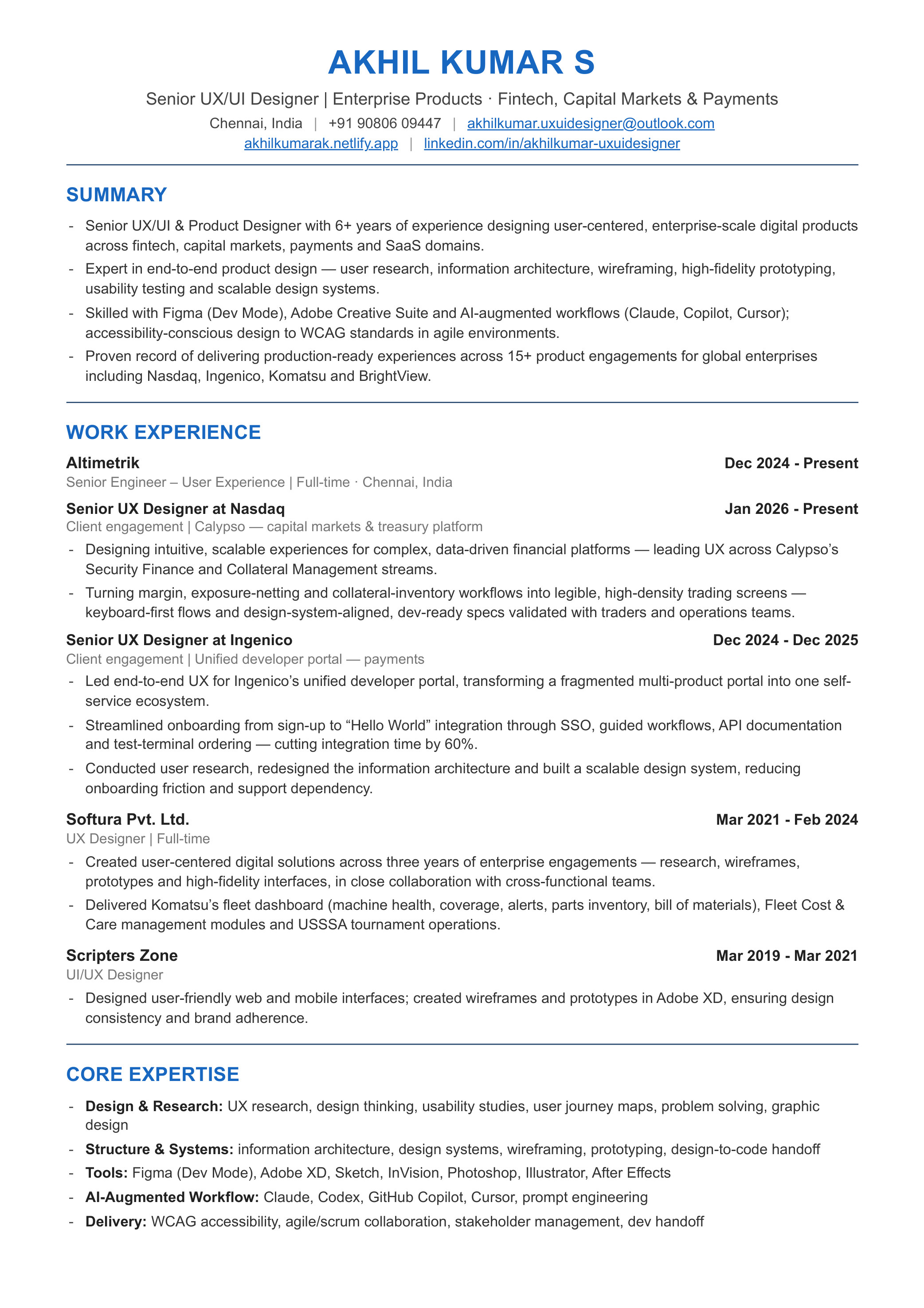General resum&eacute; &mdash; summary, experience & core expertise